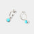 December Sterling Silver Birthstone Gemstone Hoop Earrings Turquoise