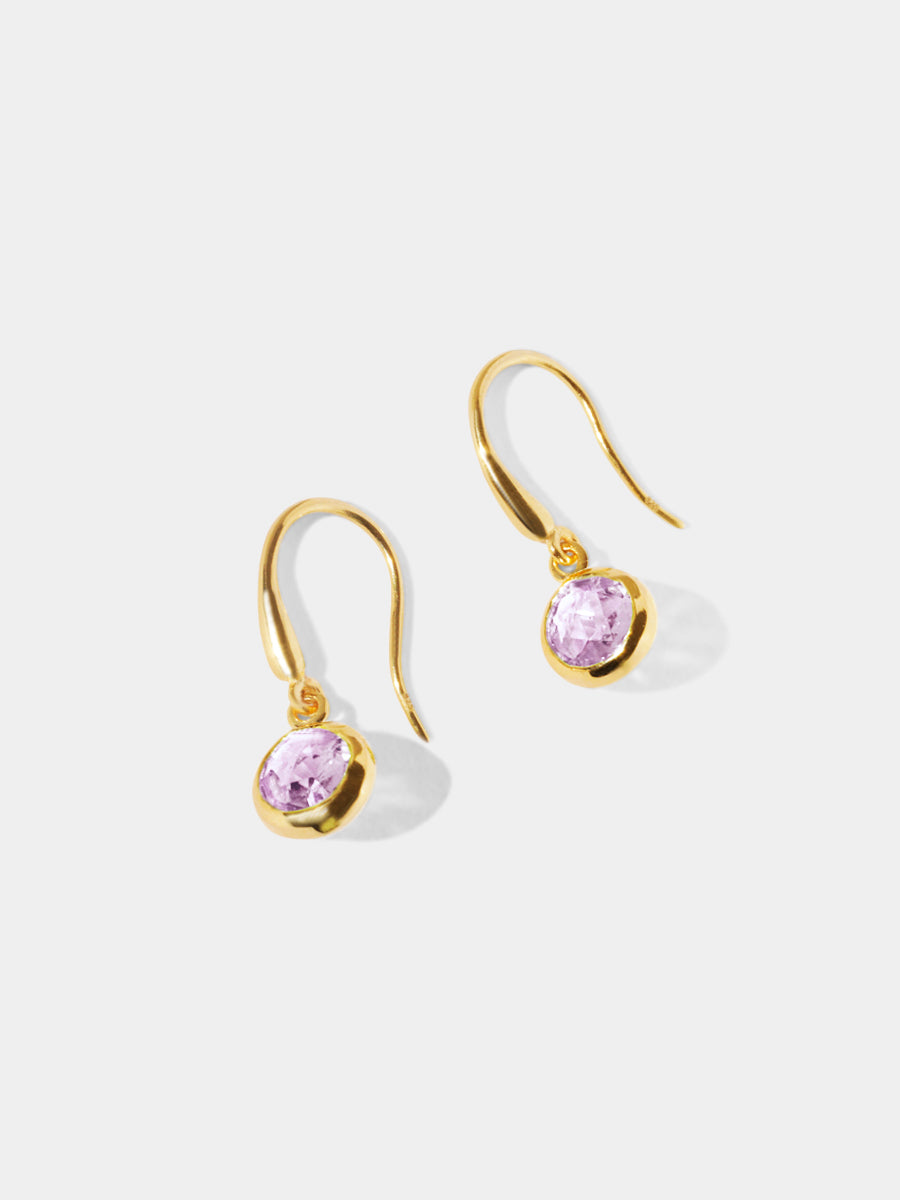 18k Gold Vermeil Birthstone Gemstone Hook Earrings