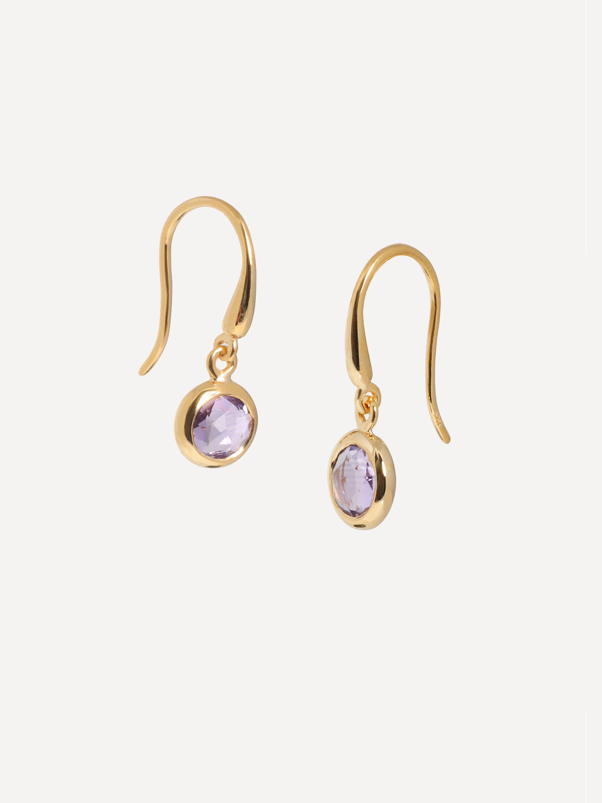 Birthstone Hook Earrings in 18k Gold Vermeil