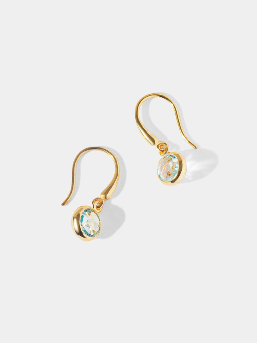 18k Gold Vermeil Birthstone Gemstone Hook Earrings