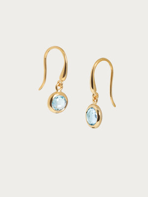 Orecchini a gancio in oro vermeil 18k con pietra portafortuna