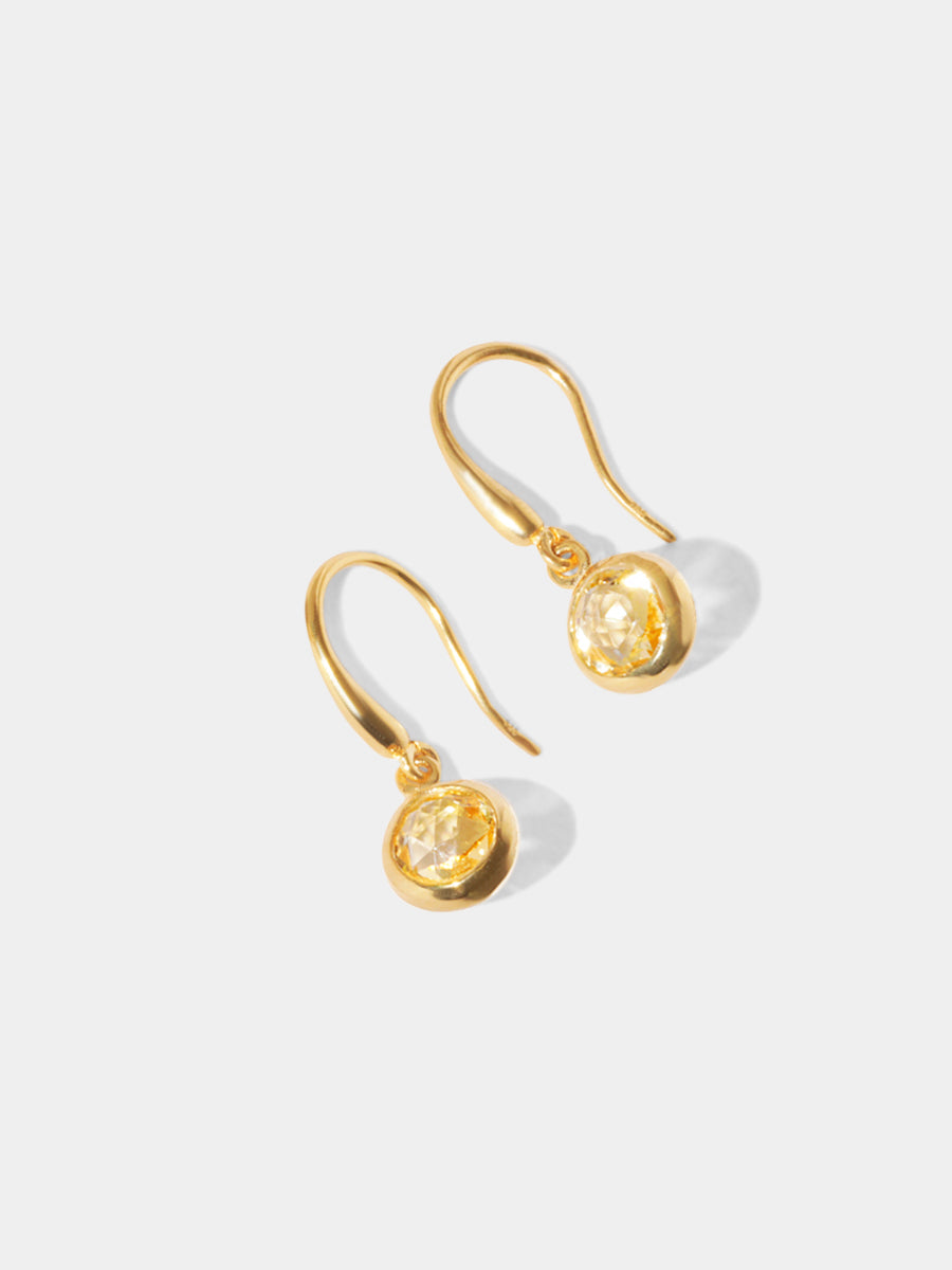 18k Gold Vermeil Birthstone Gemstone Hook Earrings
