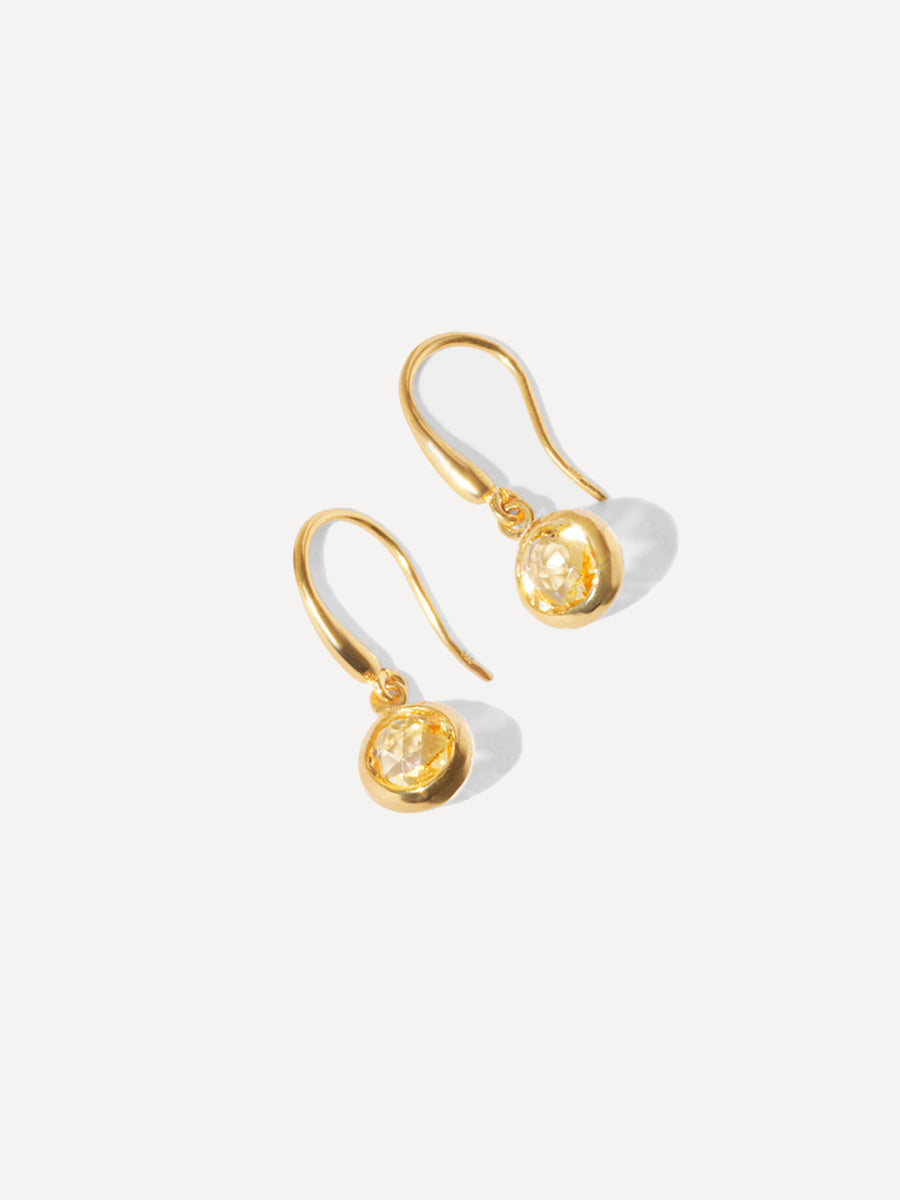 Orecchini a gancio con pietra preziosa portafortuna in vermeil oro 18k di novembre e citrino