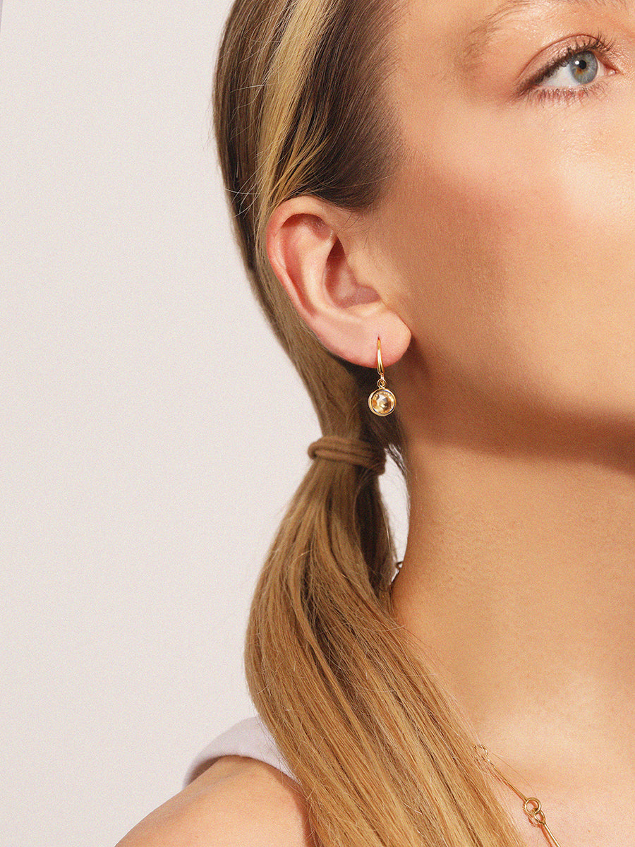 18k Gold Vermeil Birthstone Gemstone Hook Earrings