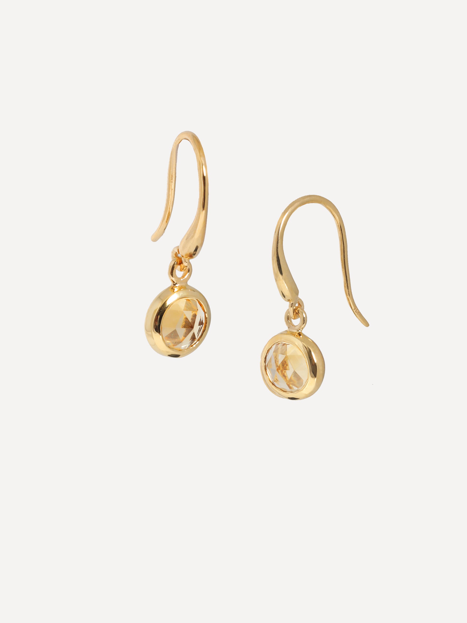 Birthstone Hook Earrings in 18k Gold Vermeil