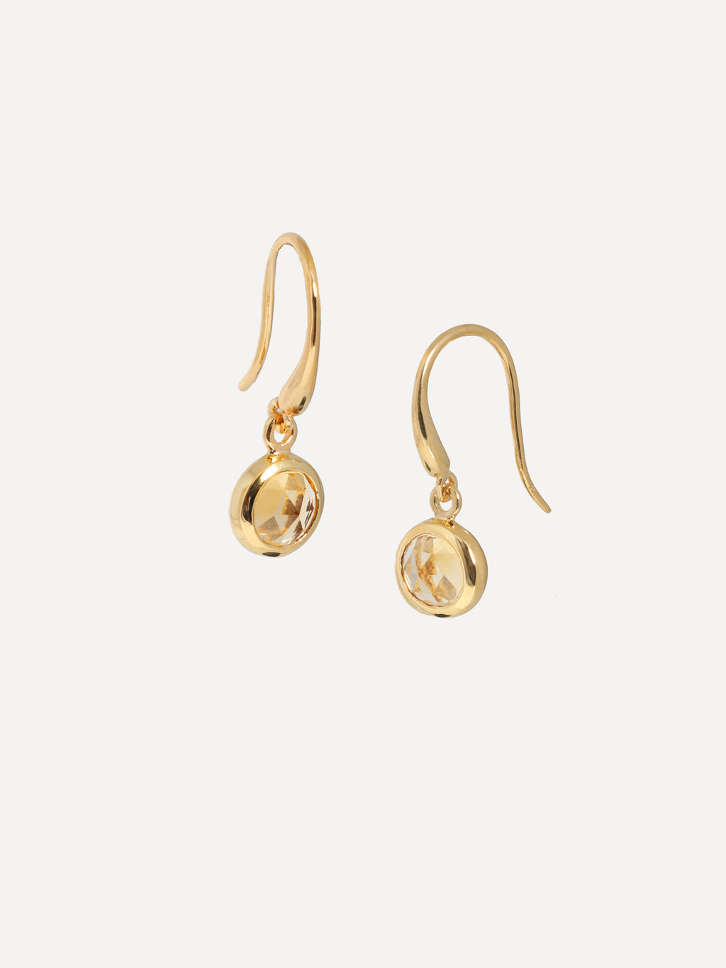 Orecchini a gancio con pietra preziosa portafortuna in vermeil oro 18k di novembre e citrino