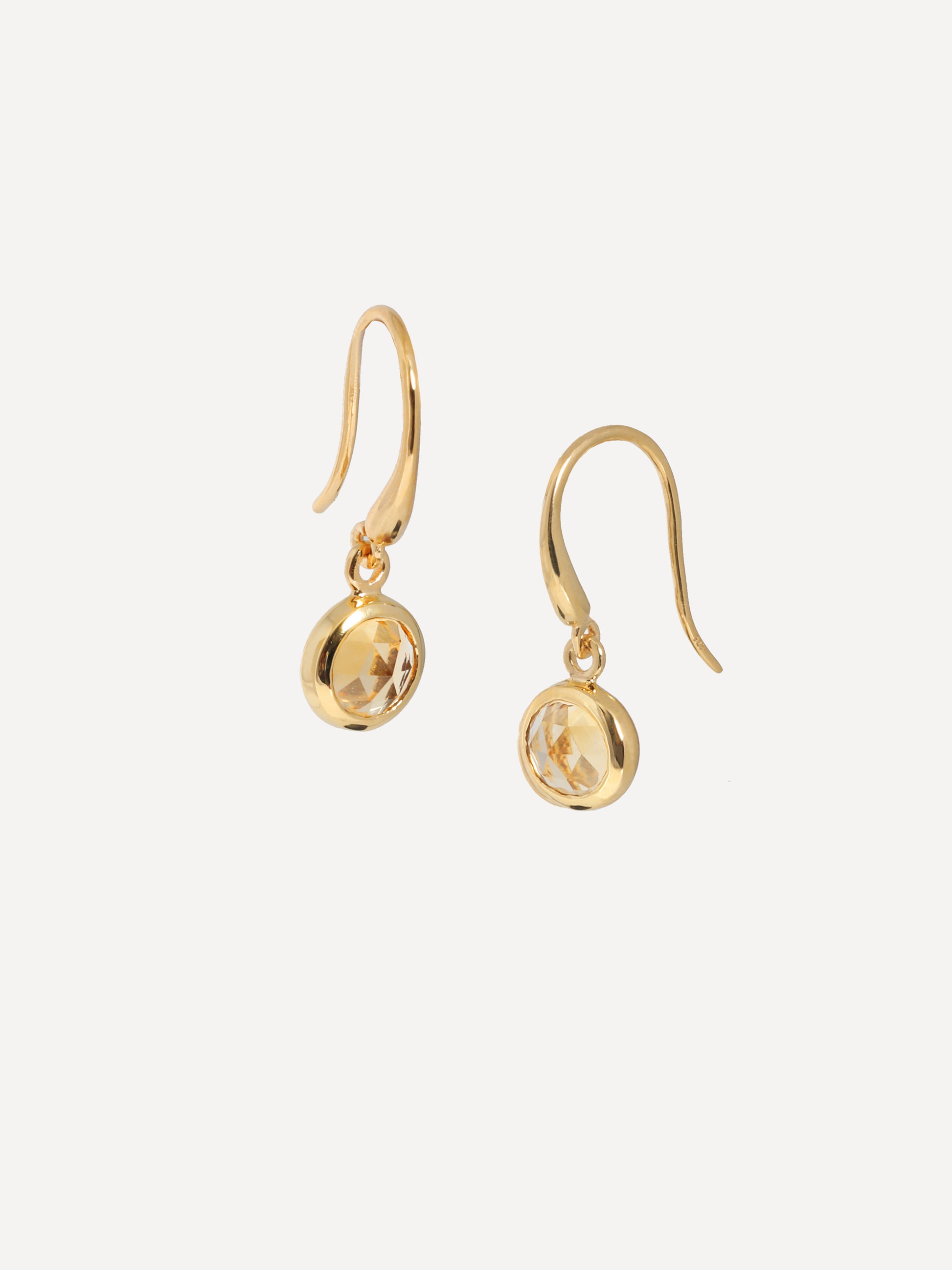 Orecchini a gancio con pietra preziosa portafortuna in vermeil oro 18k di novembre e citrino
