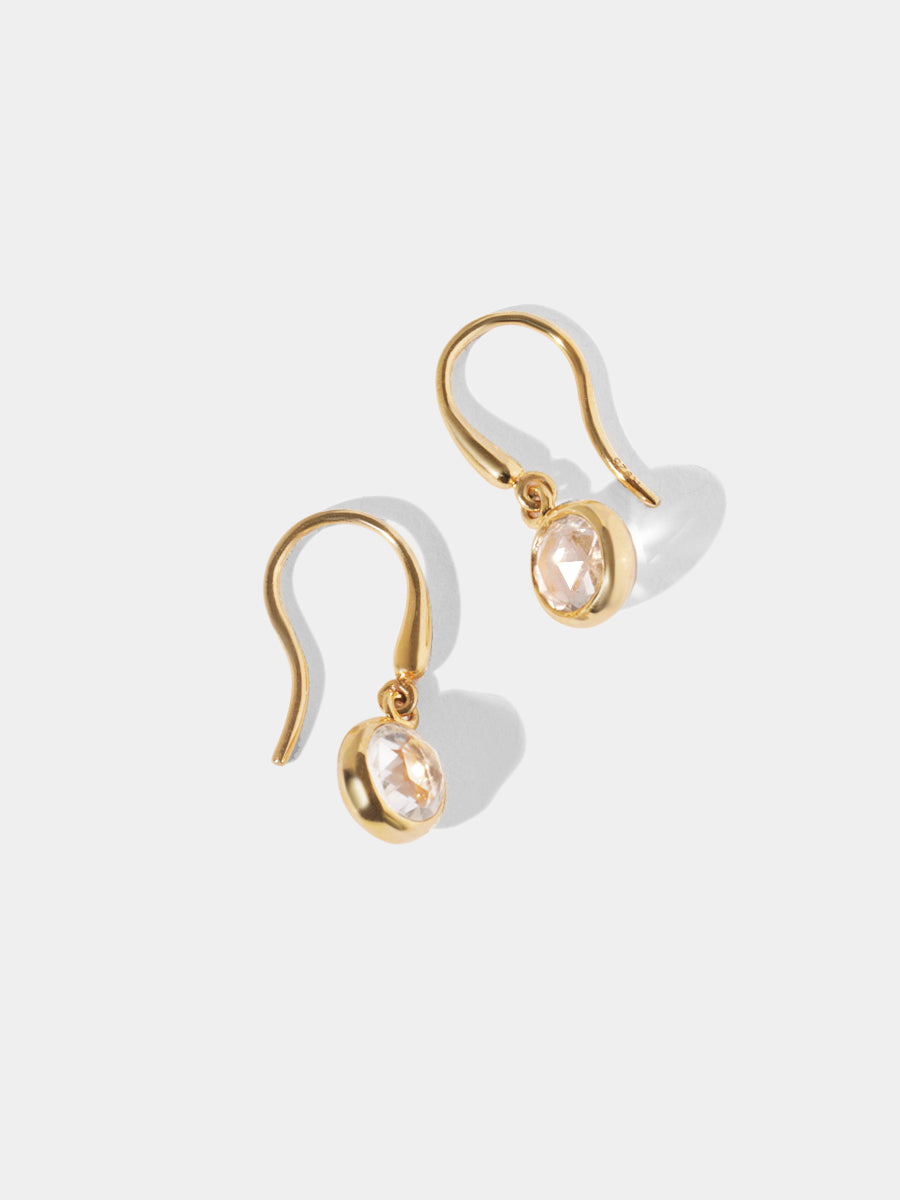 18k Gold Vermeil Birthstone Gemstone Hook Earrings
