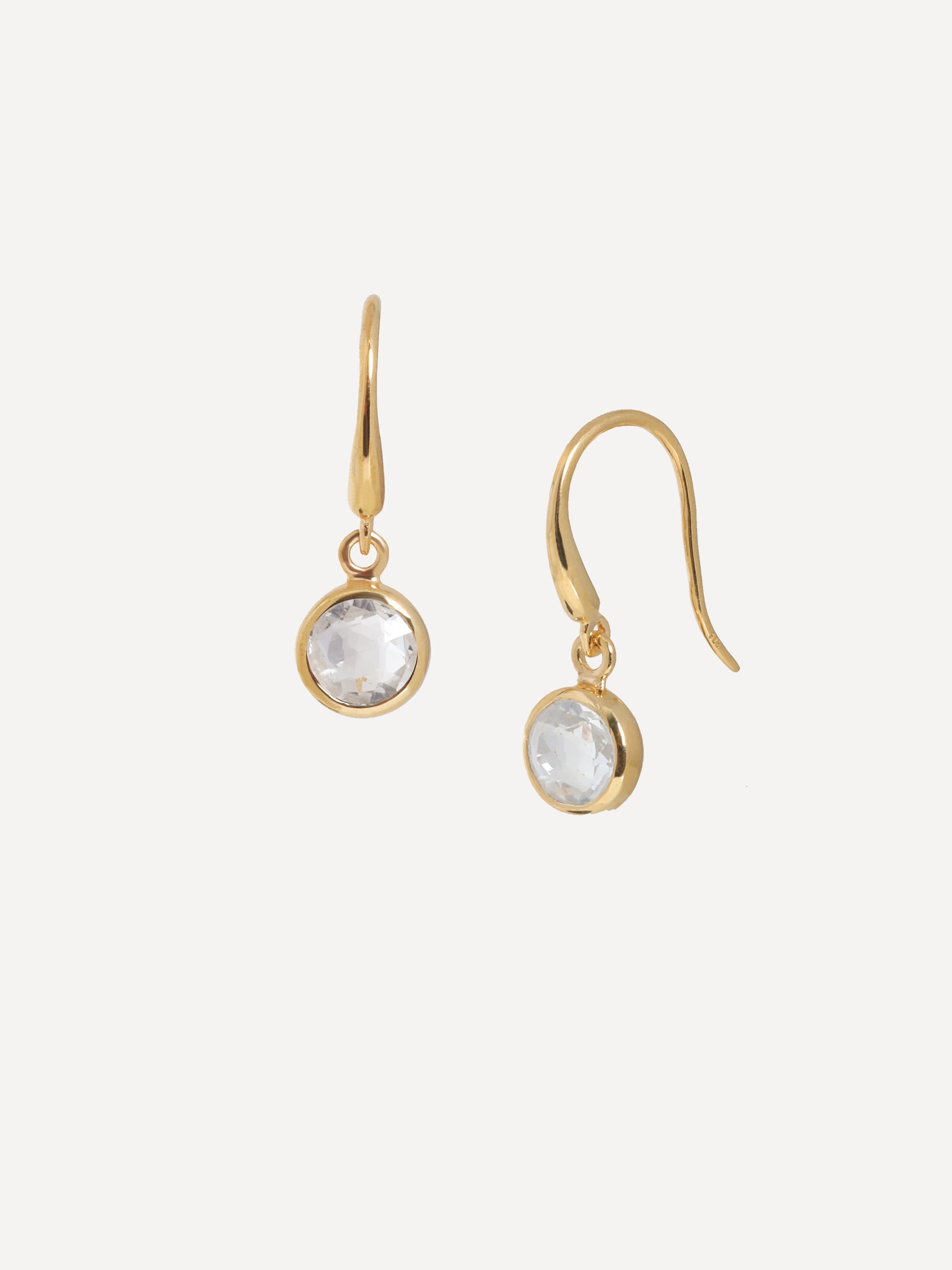 Birthstone Hook Earrings in 18k Gold Vermeil