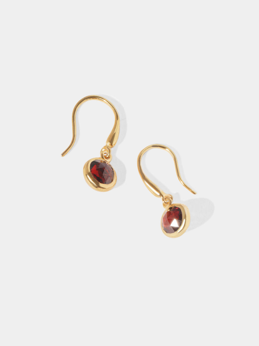 18k Gold Vermeil Birthstone Gemstone Hook Earrings