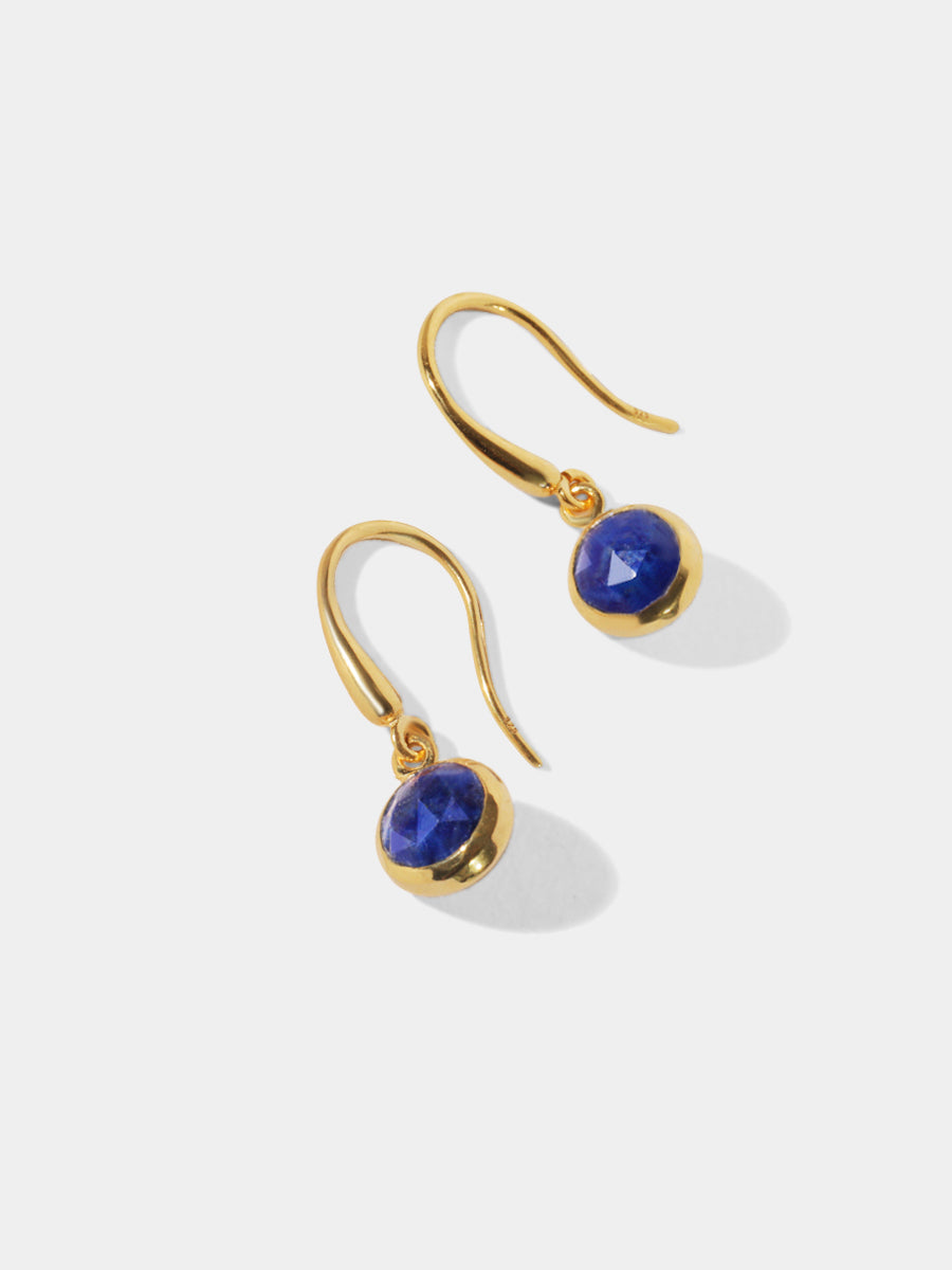 18k Gold Vermeil Birthstone Gemstone Hook Earrings
