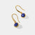 September 18k Gold Vermeil Birthstone Gemstone Hook Earrings Lapis Lazuli