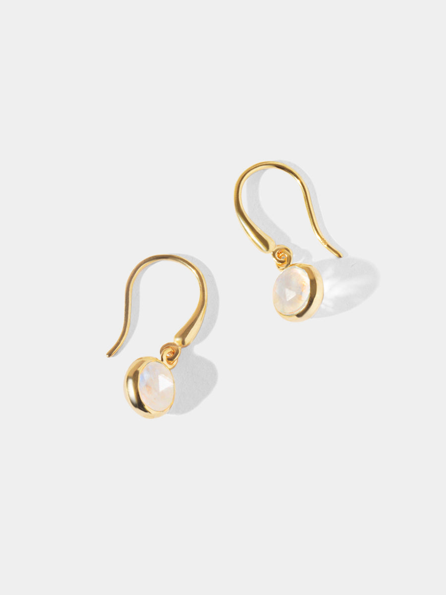 18k Gold Vermeil Birthstone Gemstone Hook Earrings