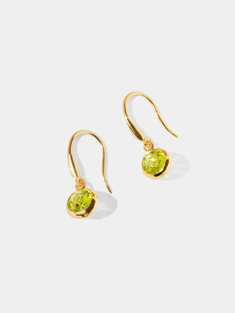 18k Gold Vermeil Birthstone Gemstone Hook Earrings