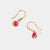 July 18k Gold Vermeil Birthstone Gemstone Hook Earrings Ruby Quartz