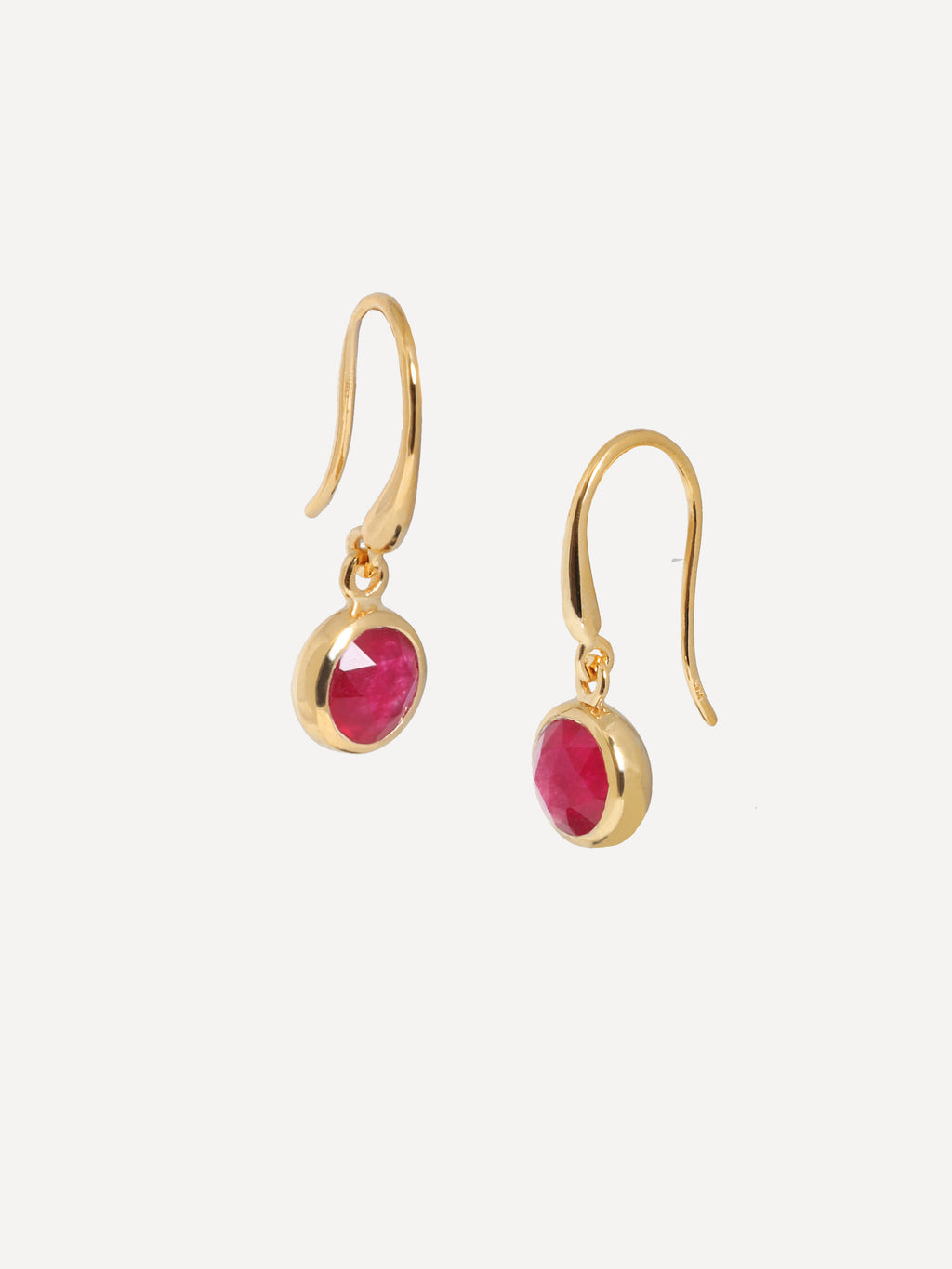 Birthstone Hook Earrings in 18k Gold Vermeil