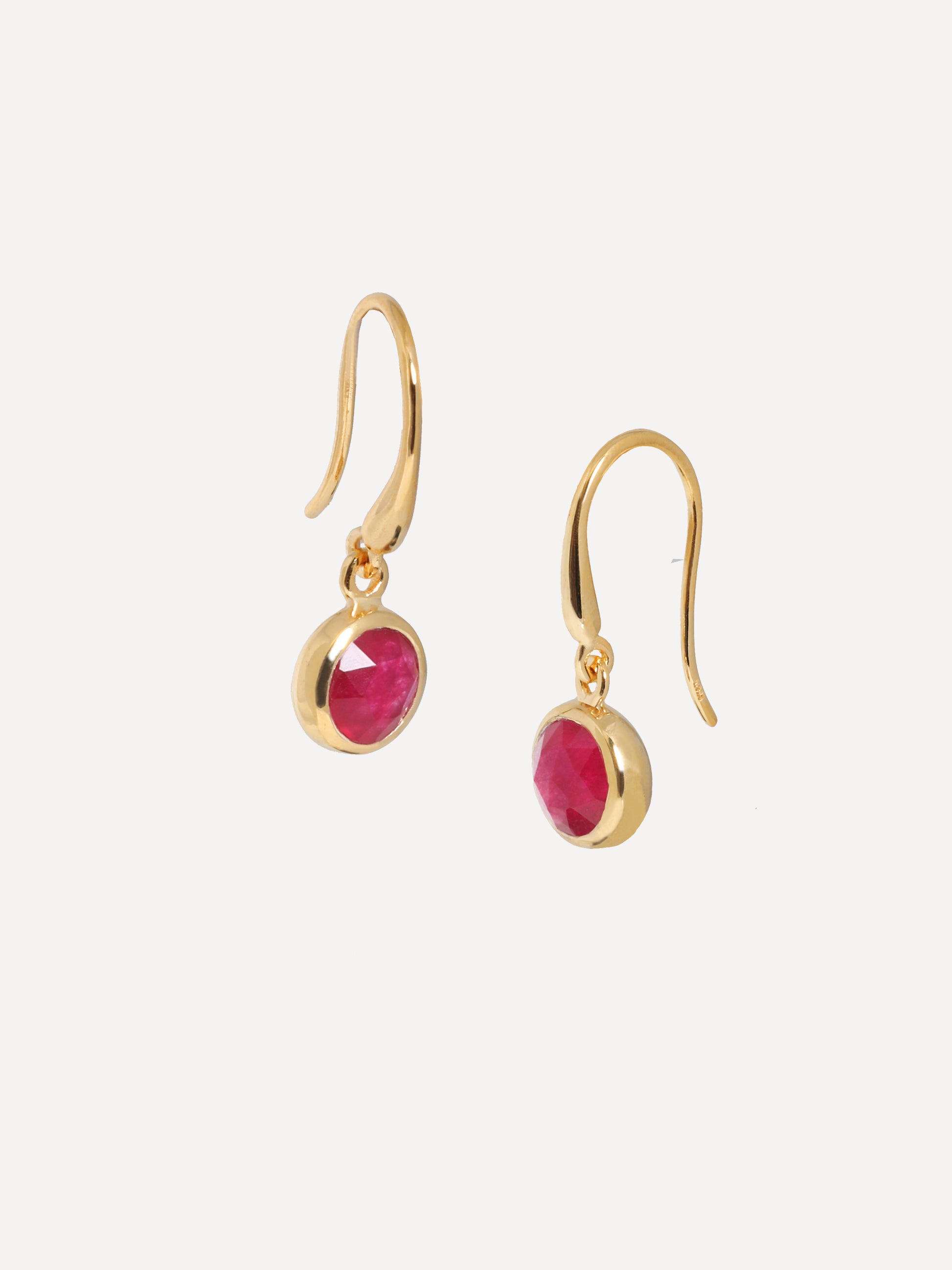 Birthstone Hook Earrings in 18k Gold Vermeil