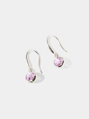 February Sterling Silver Birthstone Gemstone Hook Earrings Brazilian Amethyst