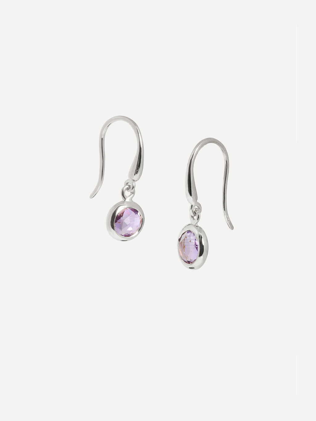 Silver Birthstone Gemstone Drop Earrings