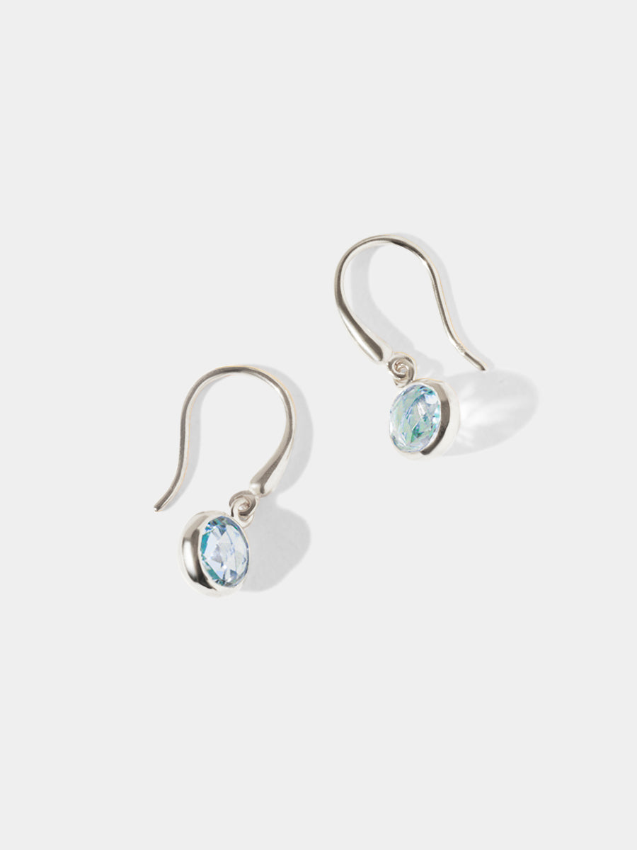 Sterling Silver Birthstone Gemstone Hook Earrings