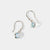 March Sterling Silver Birthstone Gemstone Hook Earrings Blue Topaz