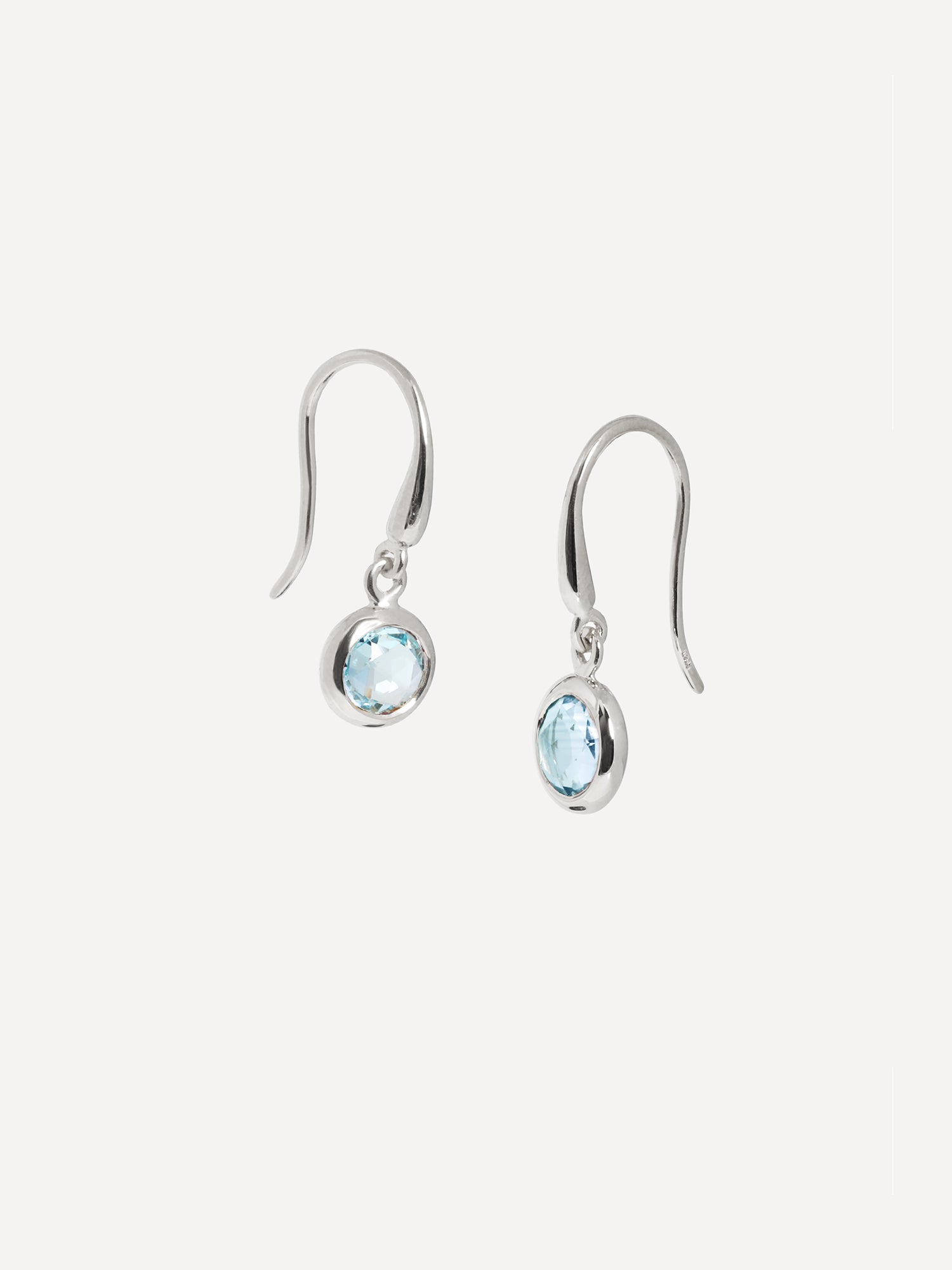Silver Birthstone Gemstone Drop Earrings