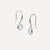 March Silver Birthstone Drop Earrings Blue Topaz