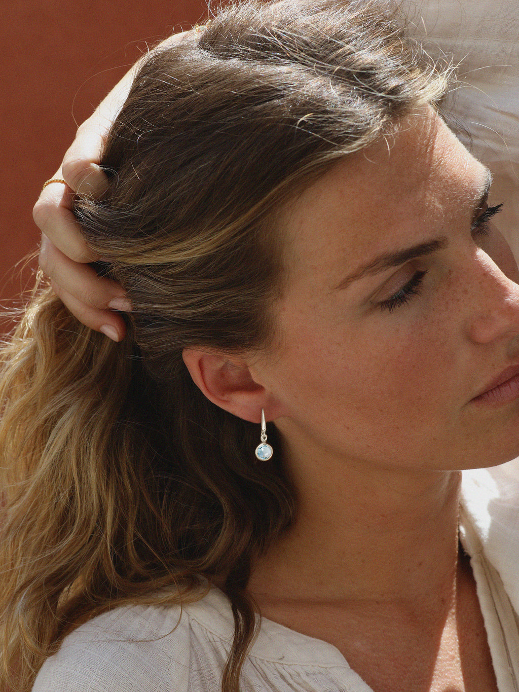 Silver Birthstone Gemstone Drop Earrings
