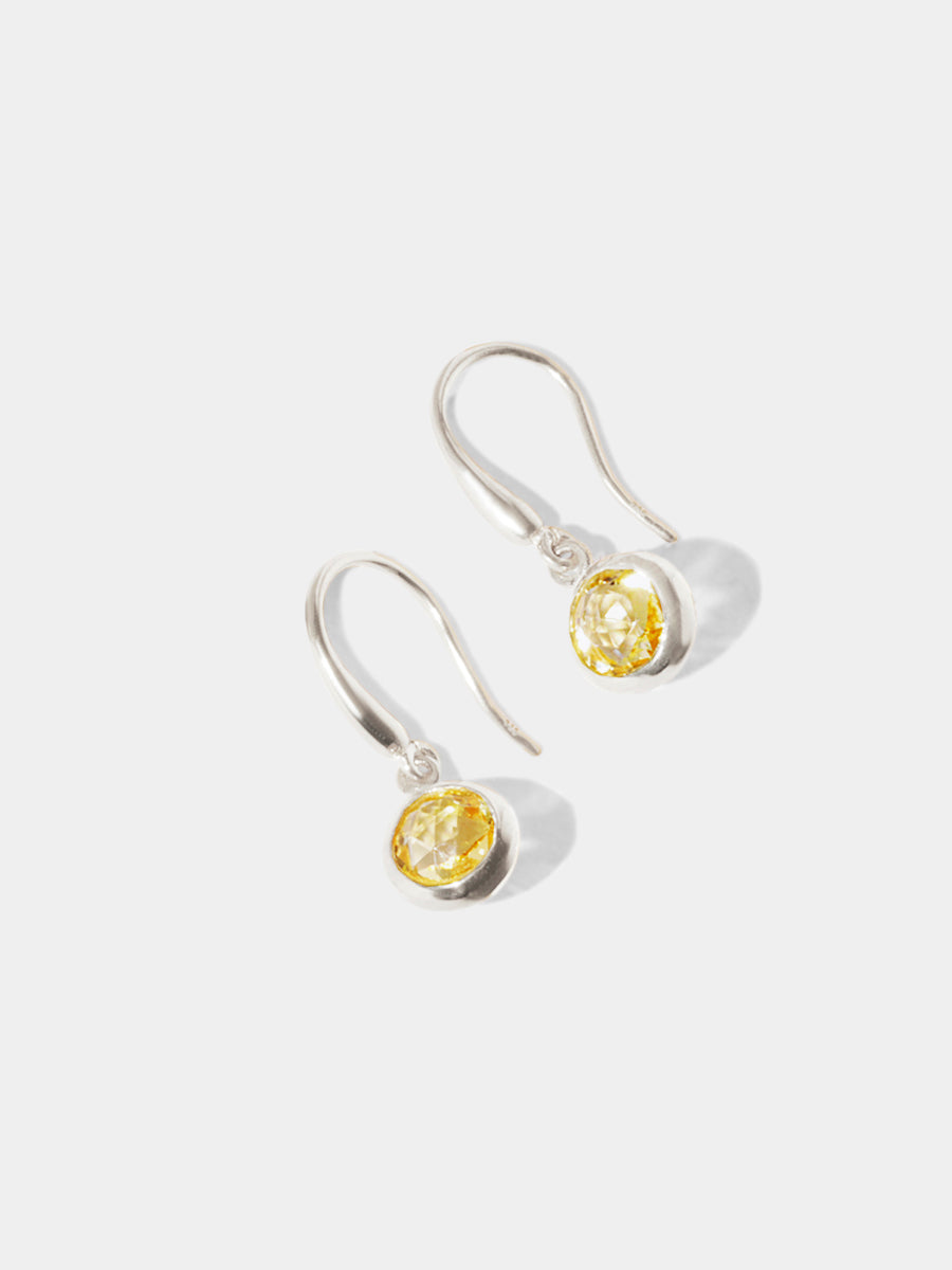 Sterling Silver Birthstone Gemstone Hook Earrings