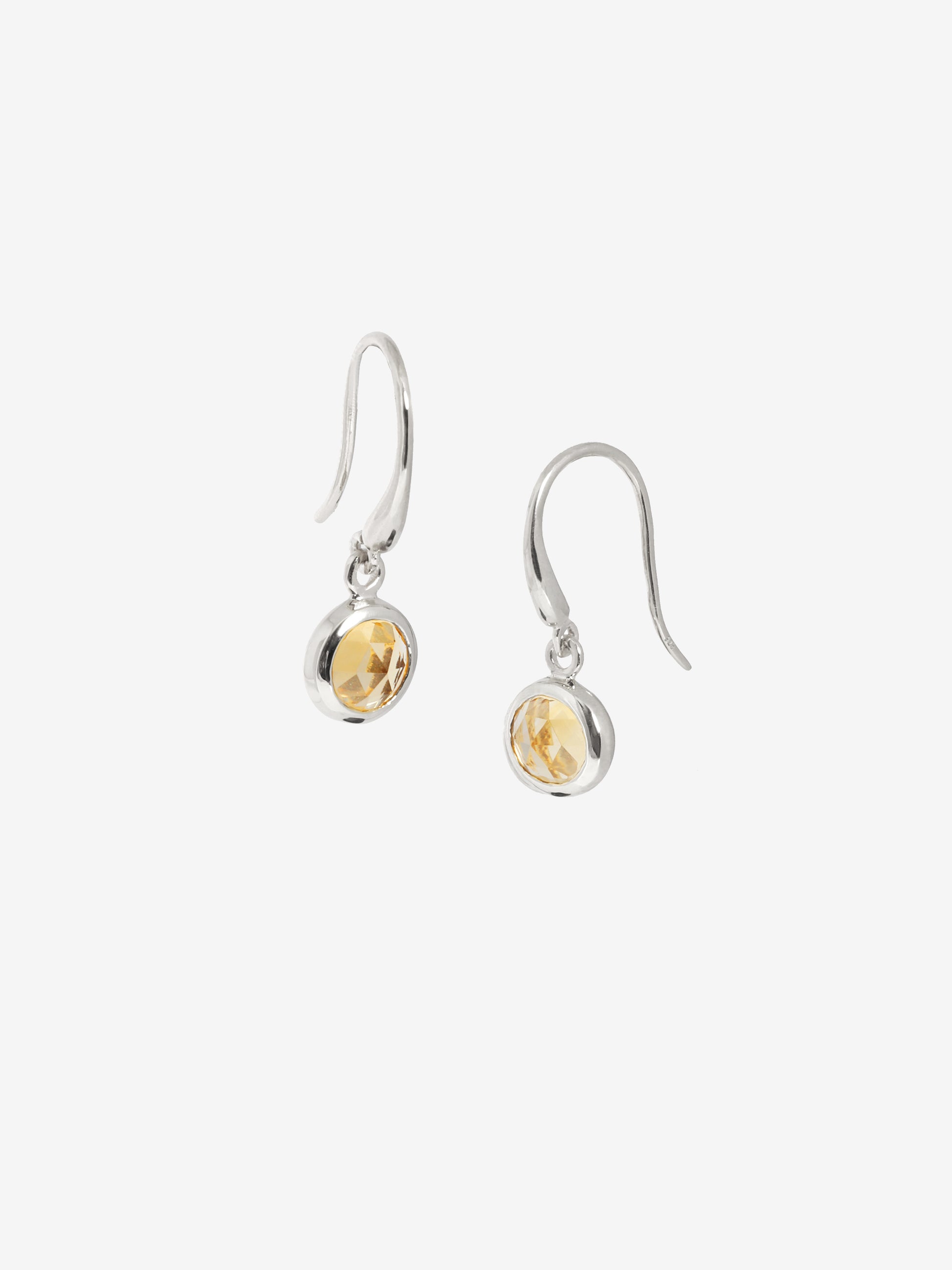 Silver Birthstone Gemstone Drop Earrings