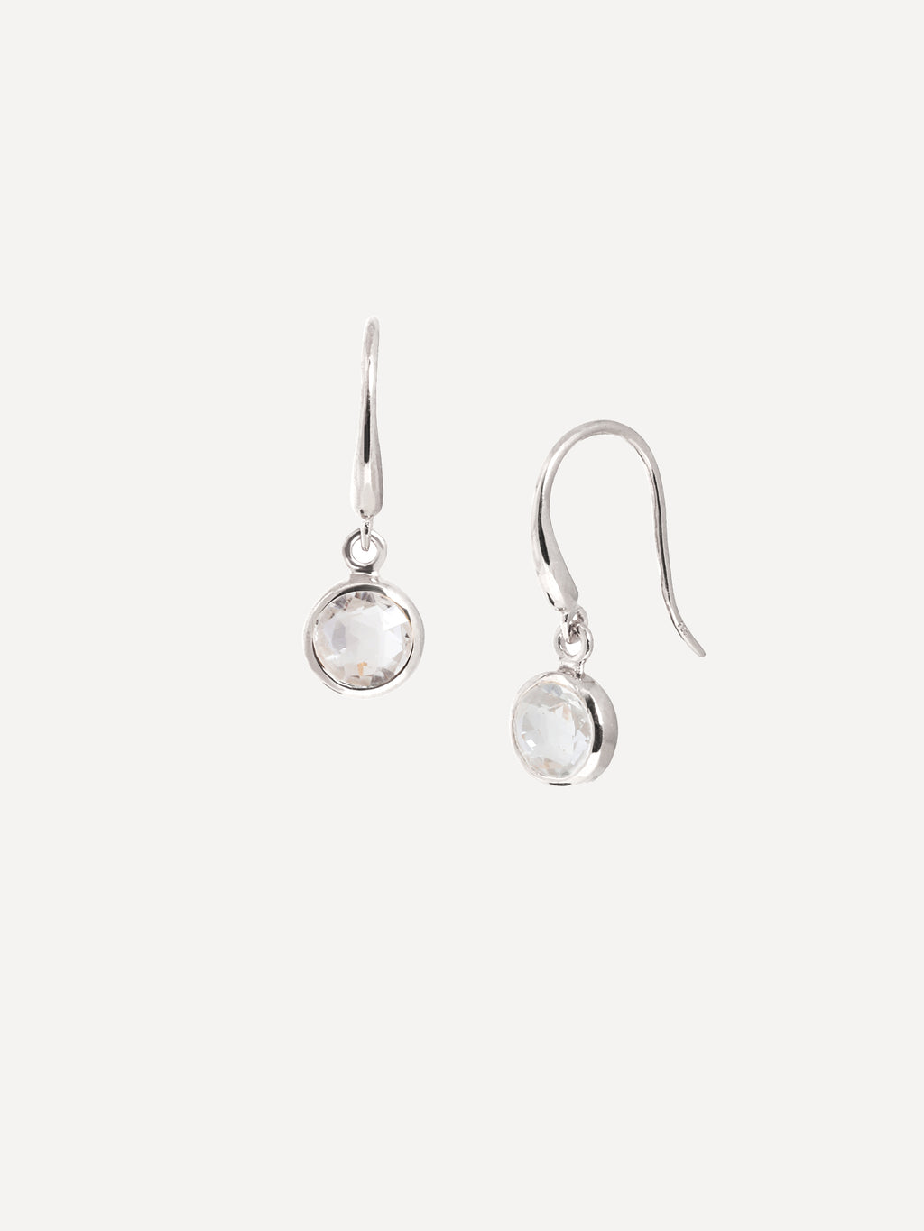 Silver Birthstone Gemstone Drop Earrings