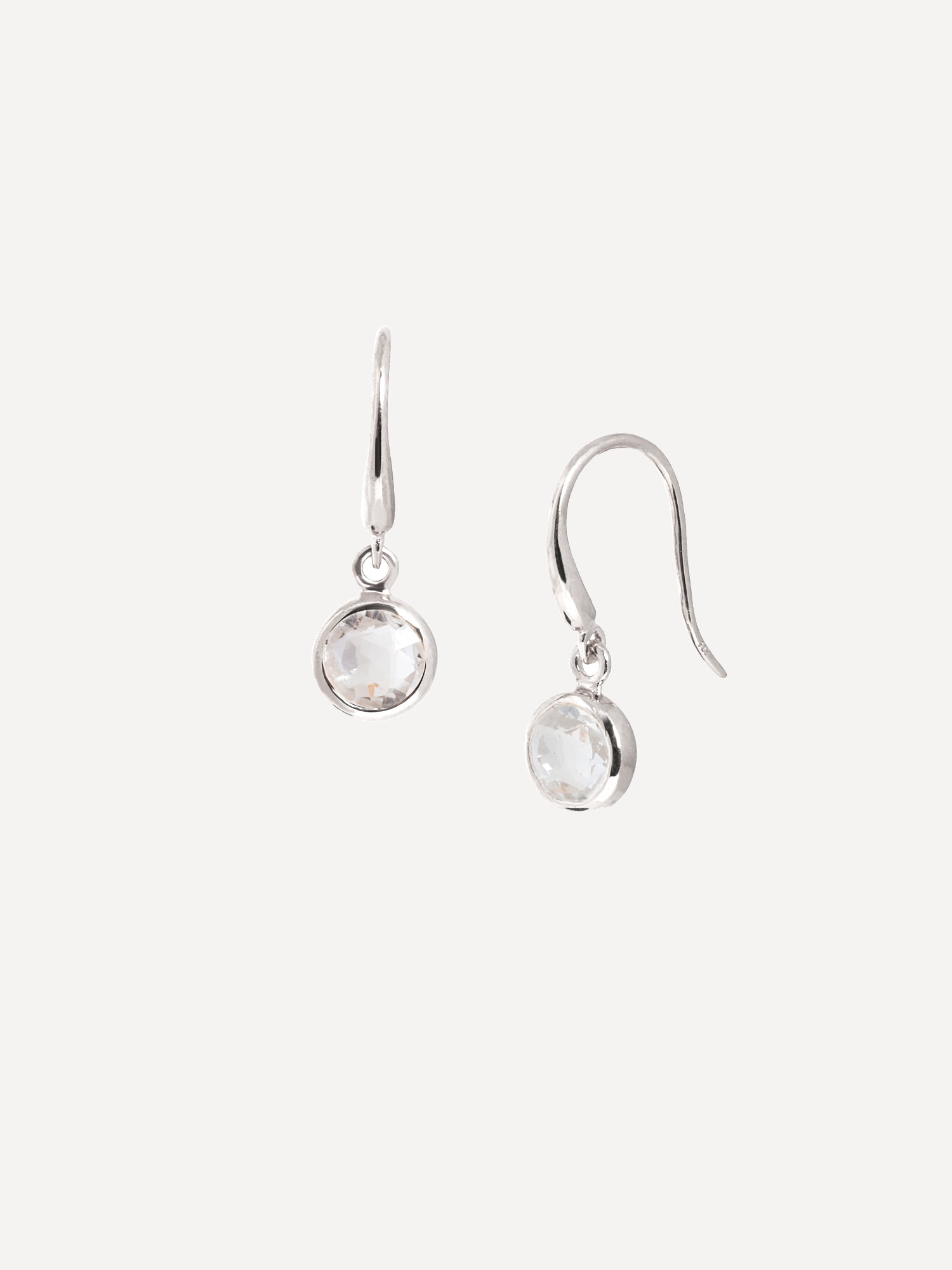 Silver Birthstone Gemstone Drop Earrings