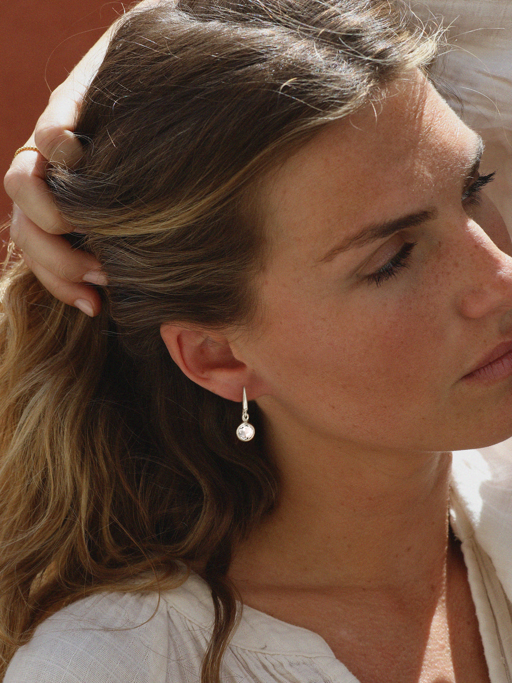 Silver Birthstone Gemstone Drop Earrings