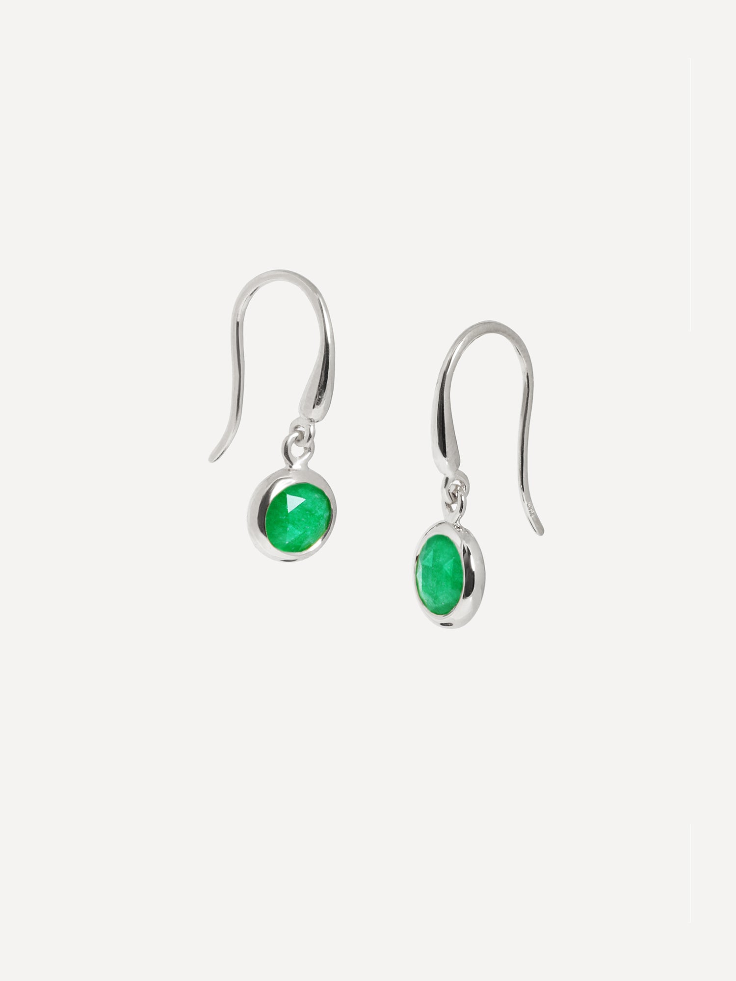 Silver Birthstone Gemstone Drop Earrings