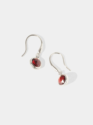 Sterling Silver Birthstone Gemstone Hook Earrings
