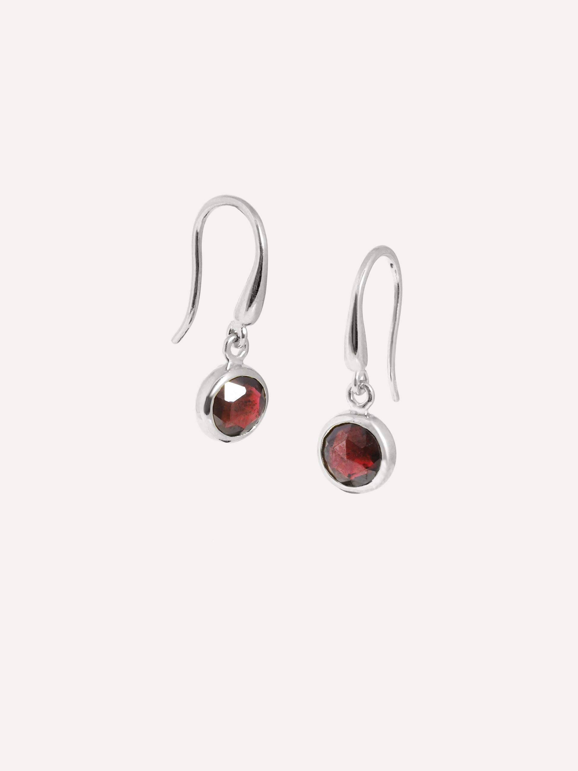 Silver Birthstone Gemstone Drop Earrings