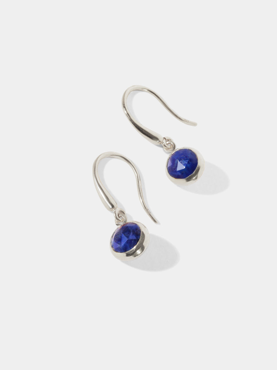Sterling Silver Birthstone Gemstone Hook Earrings