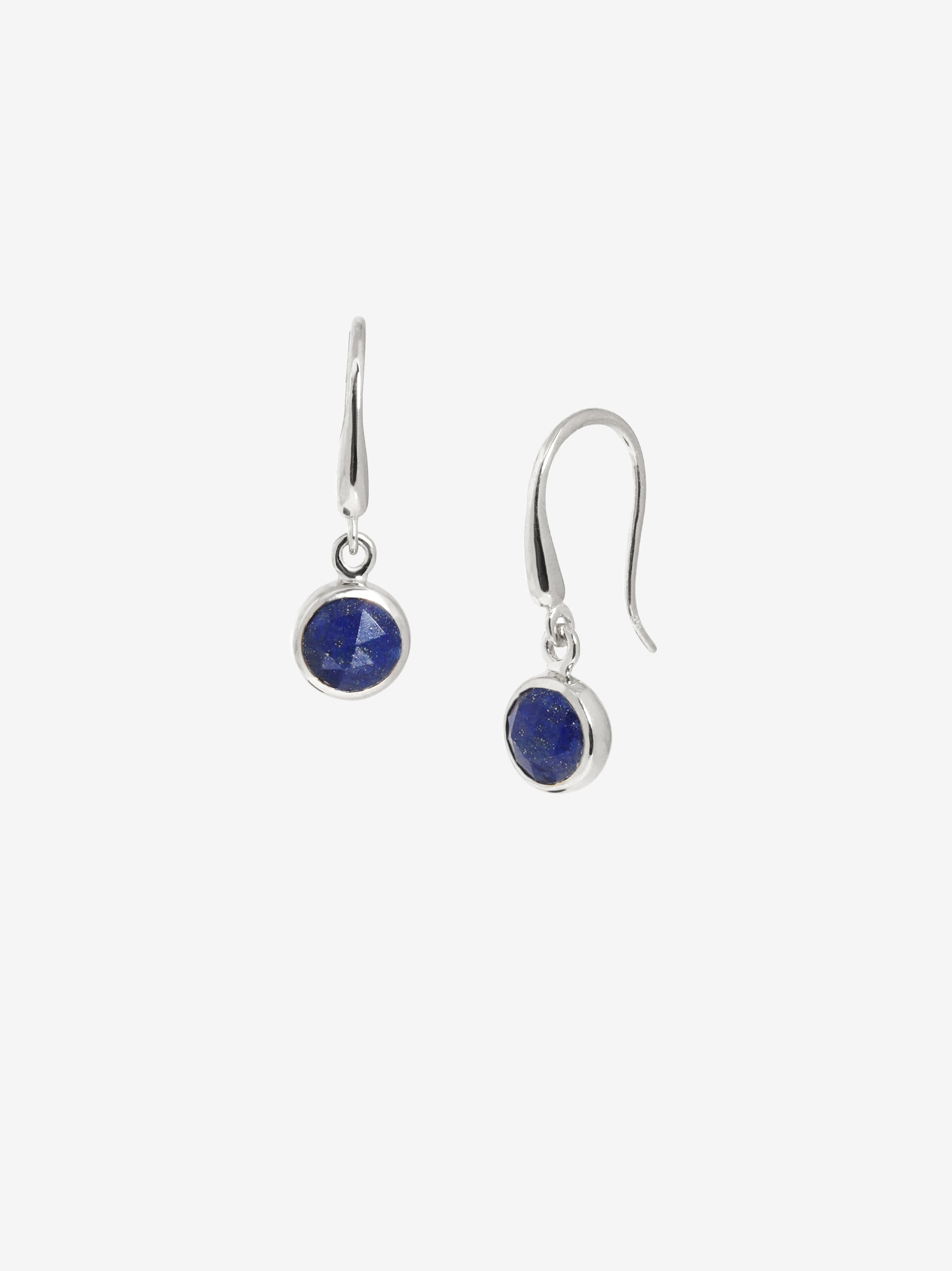 Silver Birthstone Gemstone Drop Earrings