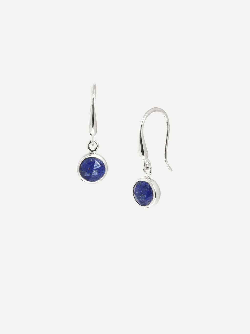 September Silver Birthstone Drop Earrings Lapis Lazuli