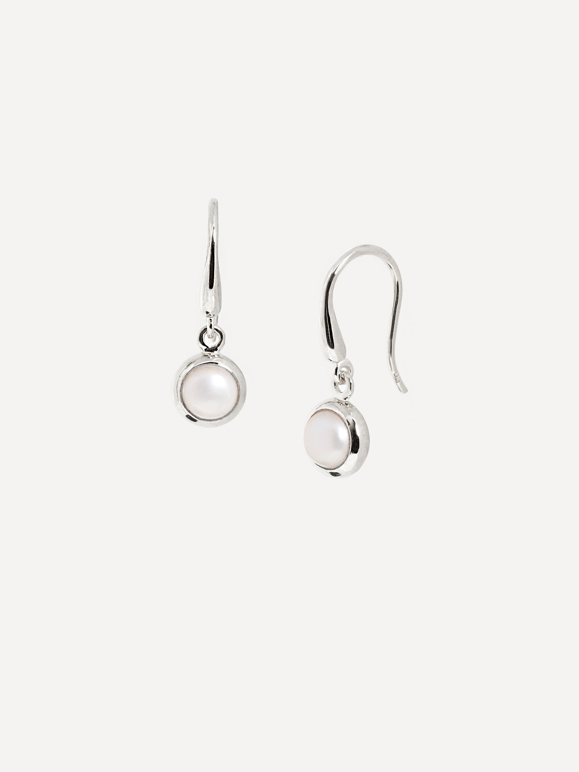Silver Birthstone Gemstone Drop Earrings