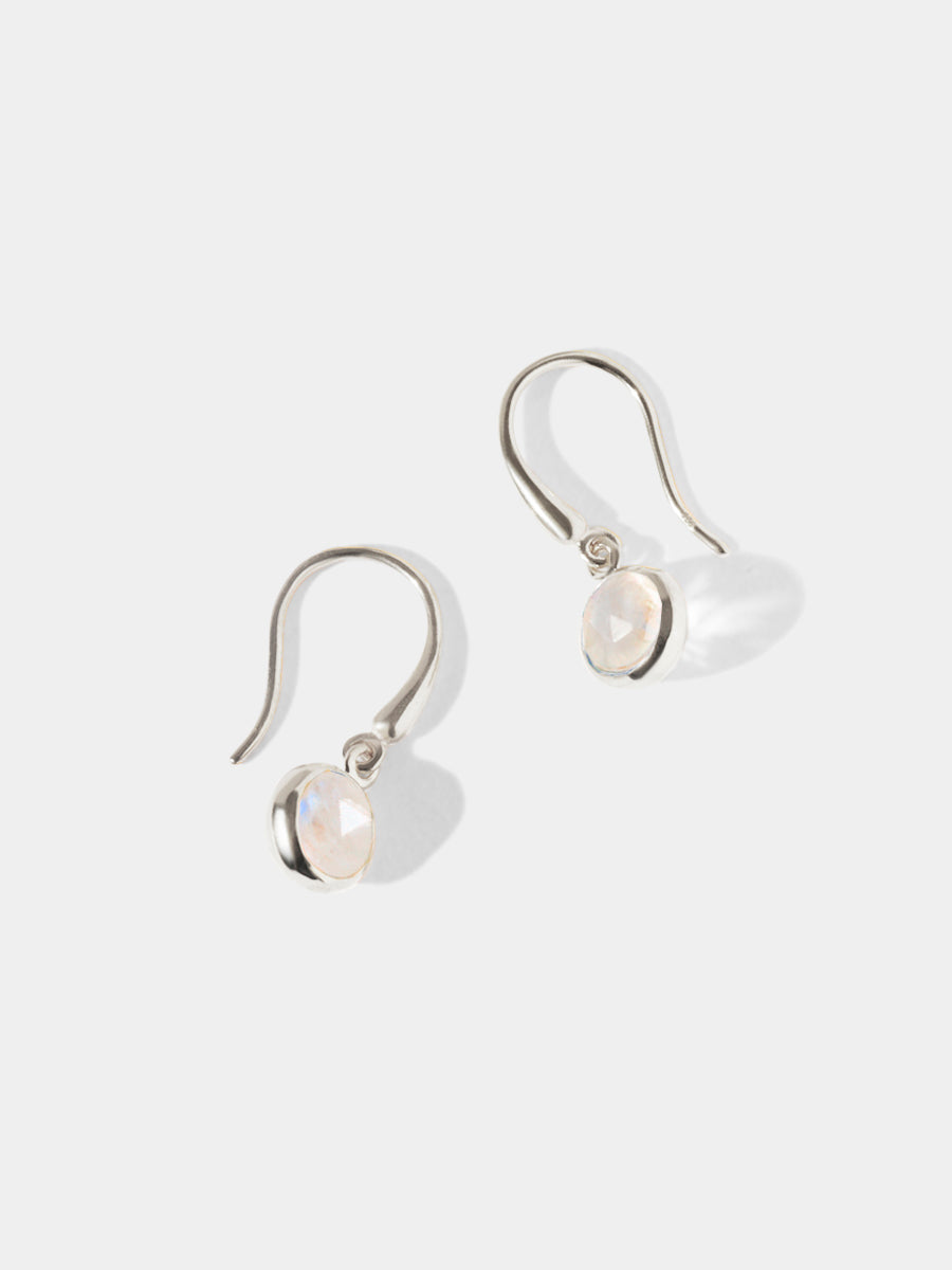 Sterling Silver Birthstone Gemstone Hook Earrings