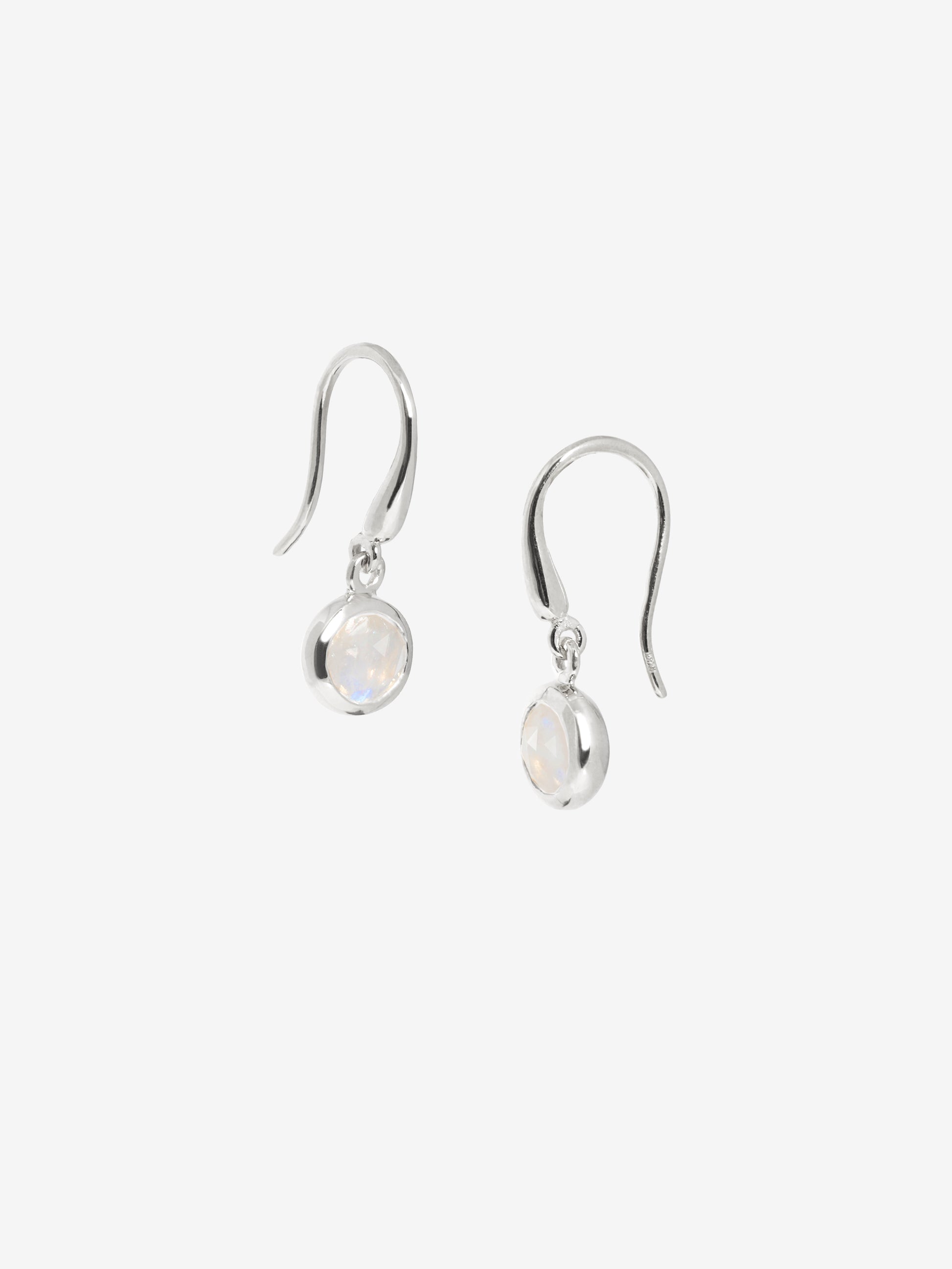 Silver Birthstone Gemstone Drop Earrings