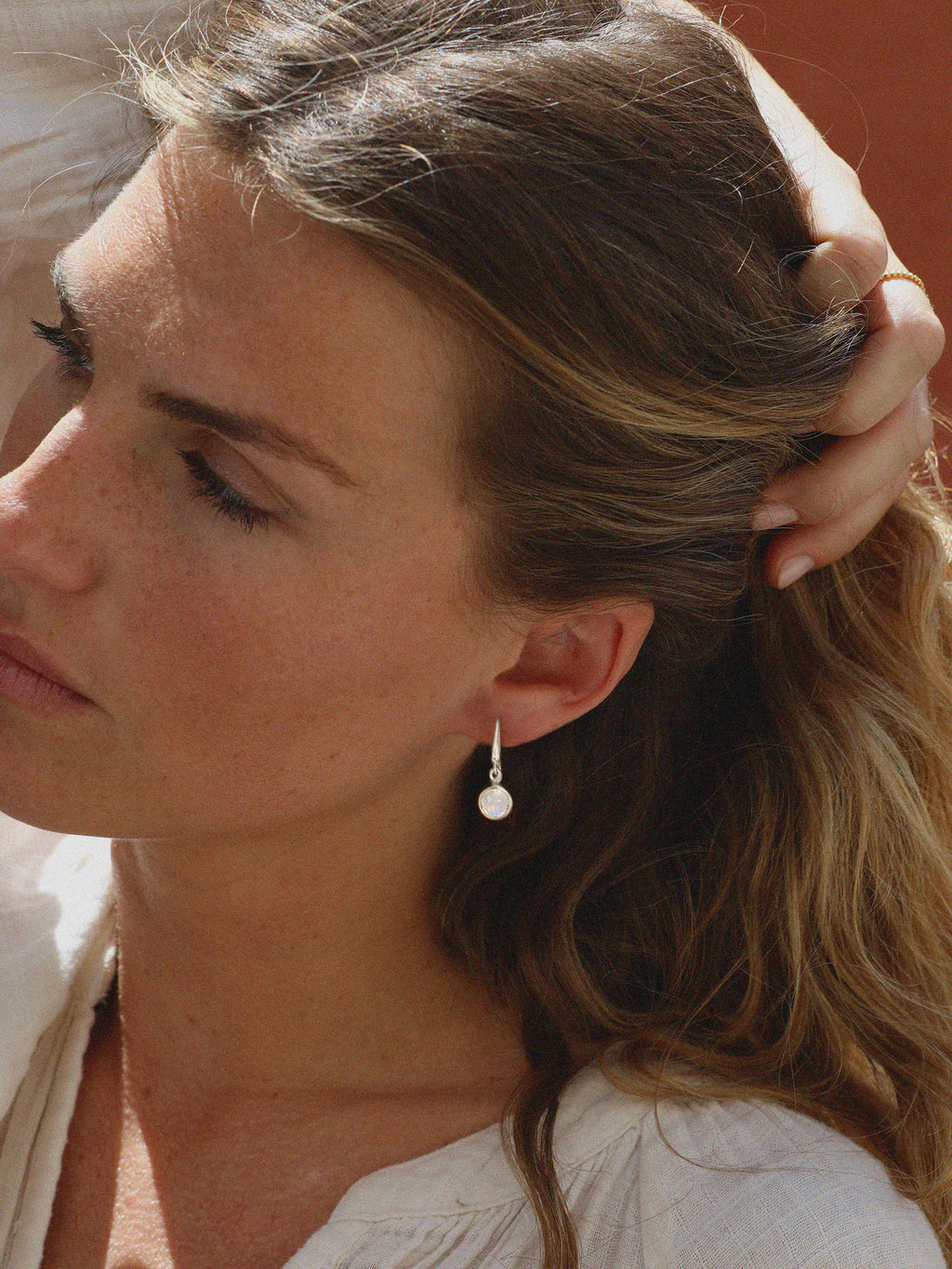 Silver Birthstone Gemstone Drop Earrings