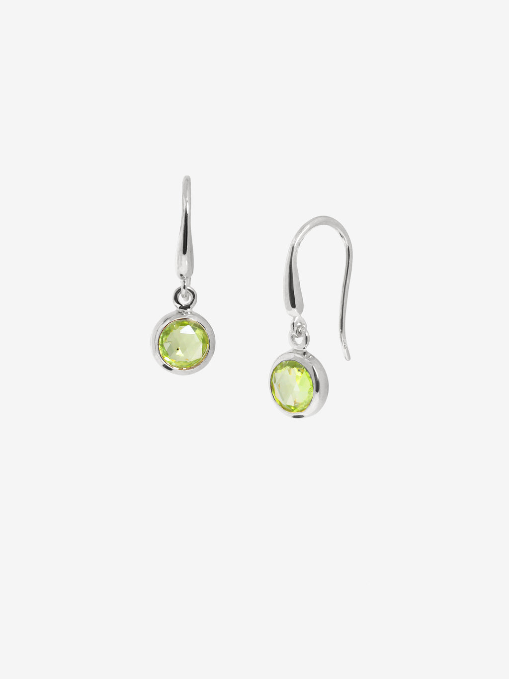 Silver Birthstone Gemstone Drop Earrings