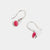 July Sterling Silver Birthstone Gemstone Hook Earrings Ruby Quartz