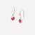 July Silver Birthstone Drop Earrings Ruby Quartz