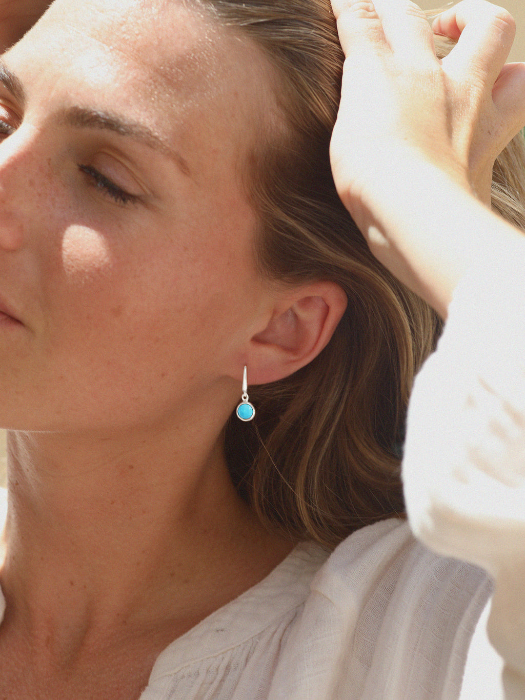 Silver Birthstone Gemstone Drop Earrings