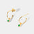 May 18k Gold Vermeil Birthstone Gemstone Hoop Earrings (Petite) Emerald Quartz