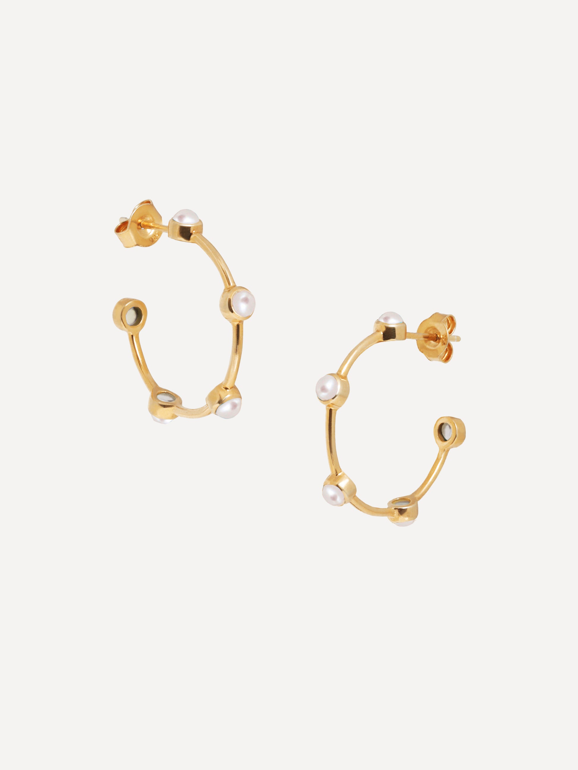 Gold l Pearl Studded Hoop Earrings