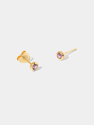18k Gold Vermeil Birthstone Gemstone Stud Earrings (Petite)